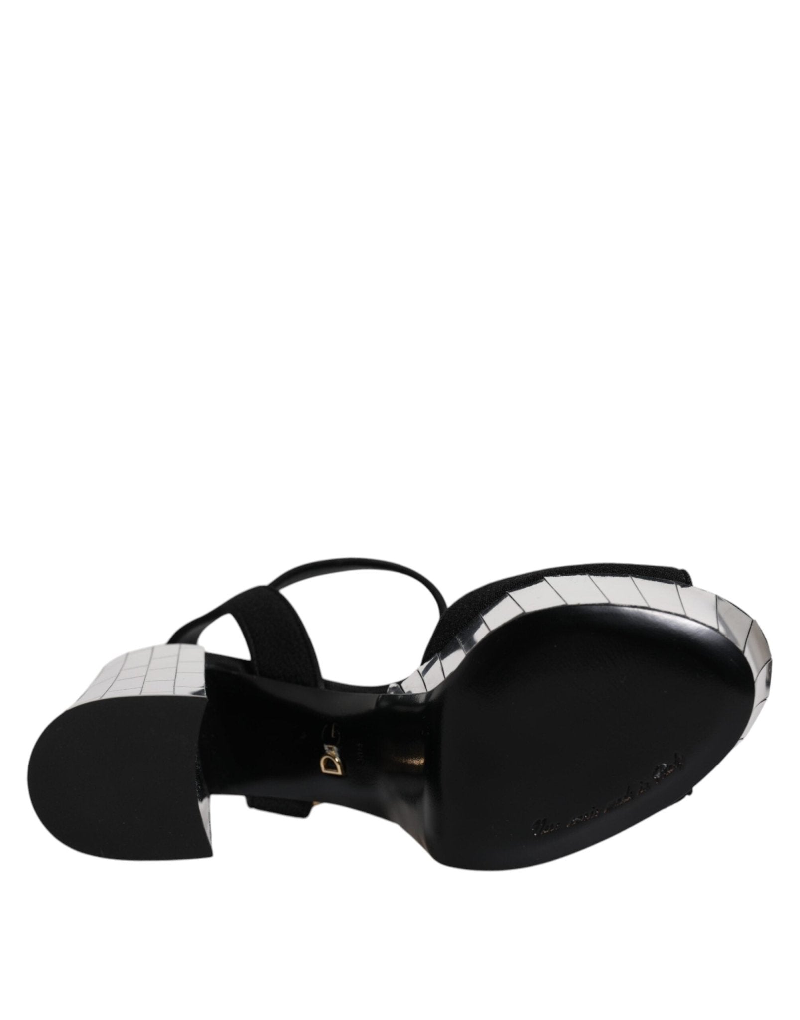 Dolce & Gabbana Black Mirror Heels Platform Sandals Shoes - SMARTMARTNZ