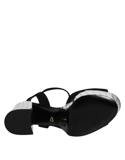 Dolce & Gabbana Black Mirror Heels Platform Sandals Shoes - SMARTMARTNZ