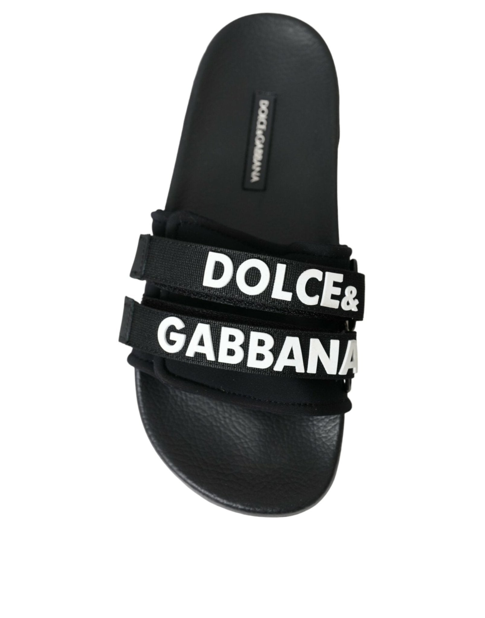Dolce & Gabbana Black Neoprene Slides Flats Beachwear Shoes - SMARTMARTNZ