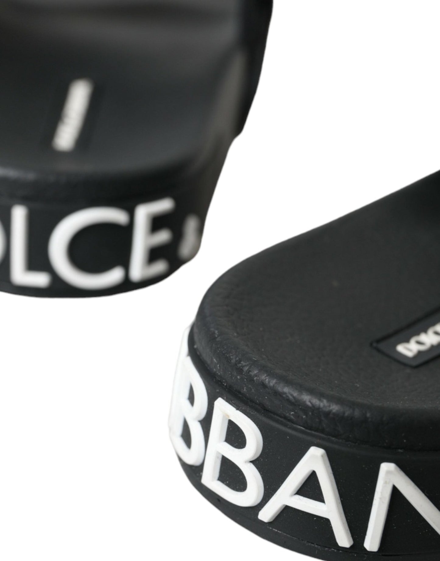 Dolce & Gabbana Black Neoprene Slides Flats Beachwear Shoes - SMARTMARTNZ