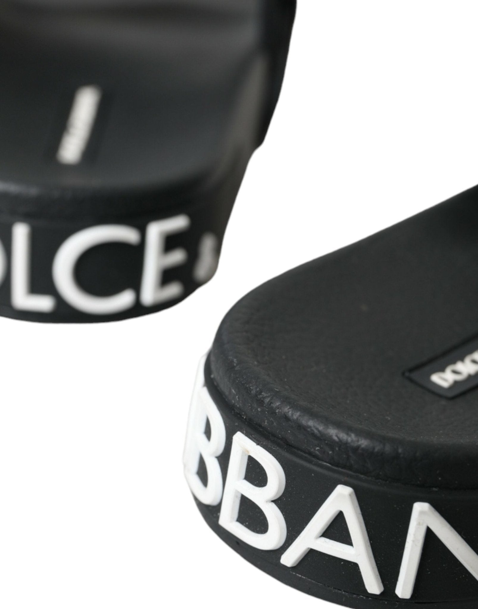 Dolce & Gabbana Black Neoprene Slides Flats Beachwear Shoes - SMARTMARTNZ