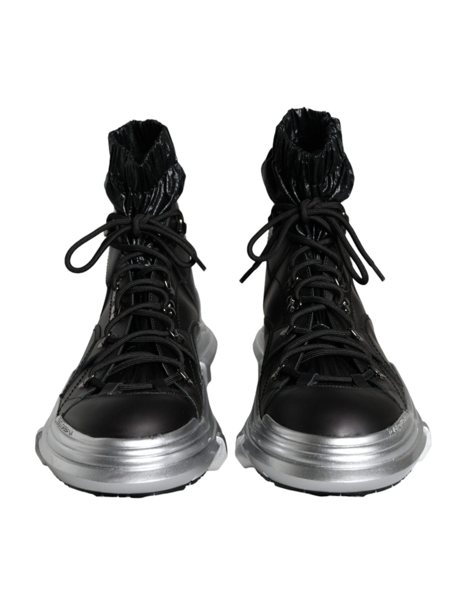 Dolce & Gabbana Black Nylon Galileo High Top Sneakers Shoes - SMARTMARTNZ