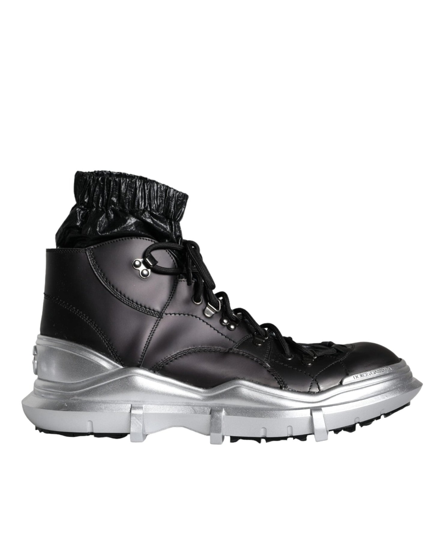 Dolce & Gabbana Black Nylon Galileo High Top Sneakers Shoes - SMARTMARTNZ