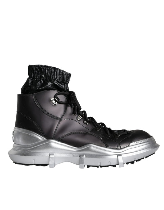 Dolce & Gabbana Black Nylon Galileo High Top Sneakers Shoes - SMARTMARTNZ