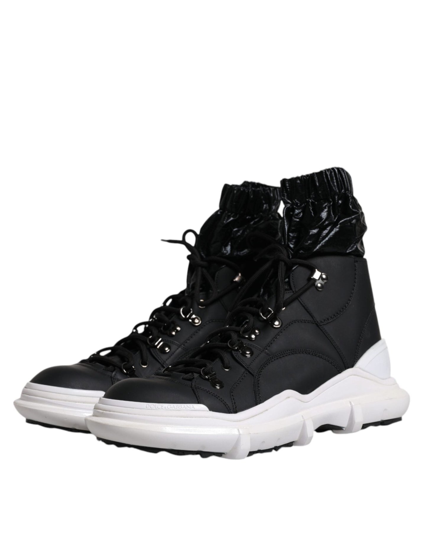 Dolce & Gabbana Black Nylon Galileo High Top Sneakers Shoes - SMARTMARTNZ