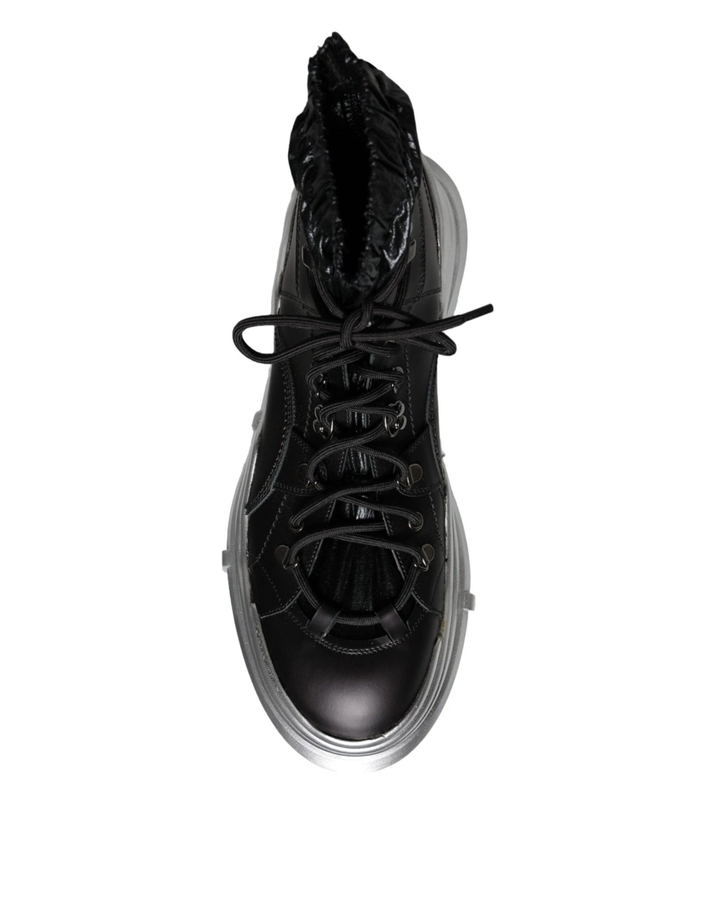 Dolce & Gabbana Black Nylon Galileo High Top Sneakers Shoes - SMARTMARTNZ