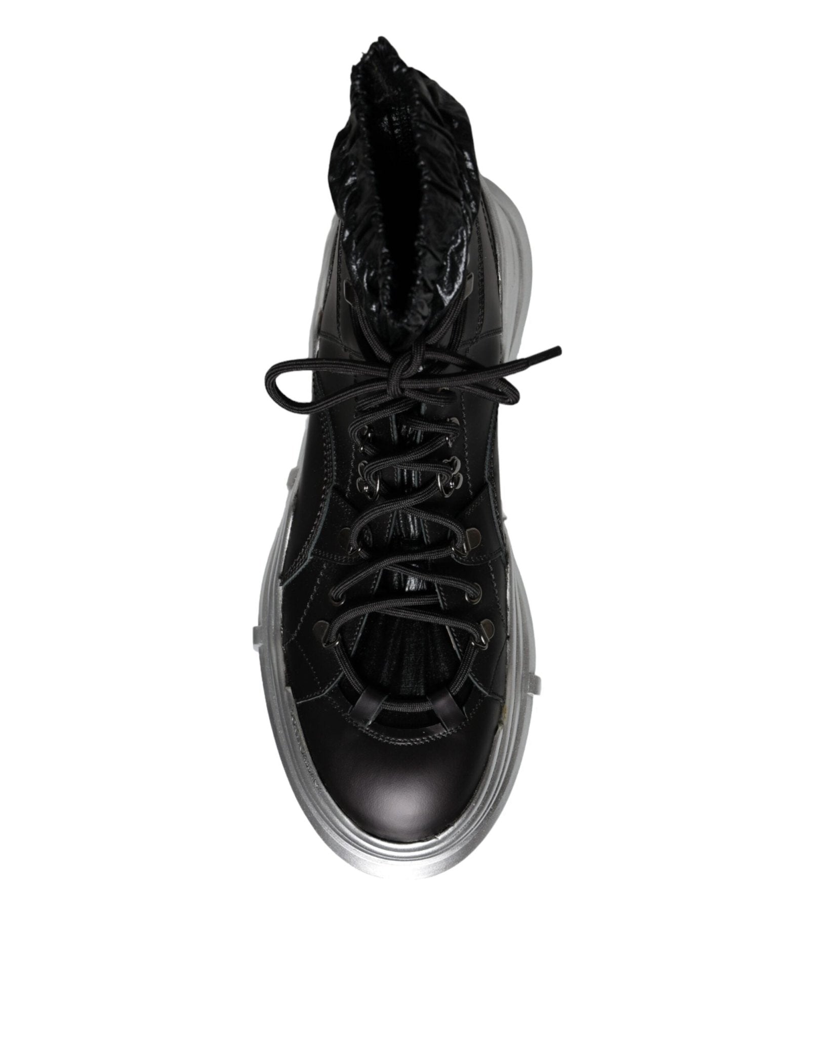 Dolce & Gabbana Black Nylon Galileo High Top Sneakers Shoes - SMARTMARTNZ
