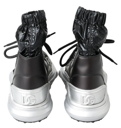 Dolce & Gabbana Black Nylon Galileo High Top Sneakers Shoes - SMARTMARTNZ