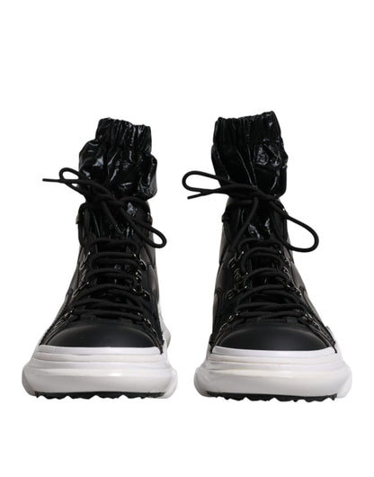 Dolce & Gabbana Black Nylon Galileo High Top Sneakers Shoes - SMARTMARTNZ