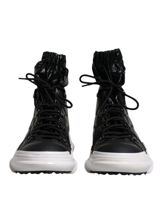 Dolce & Gabbana Black Nylon Galileo High Top Sneakers Shoes - SMARTMARTNZ