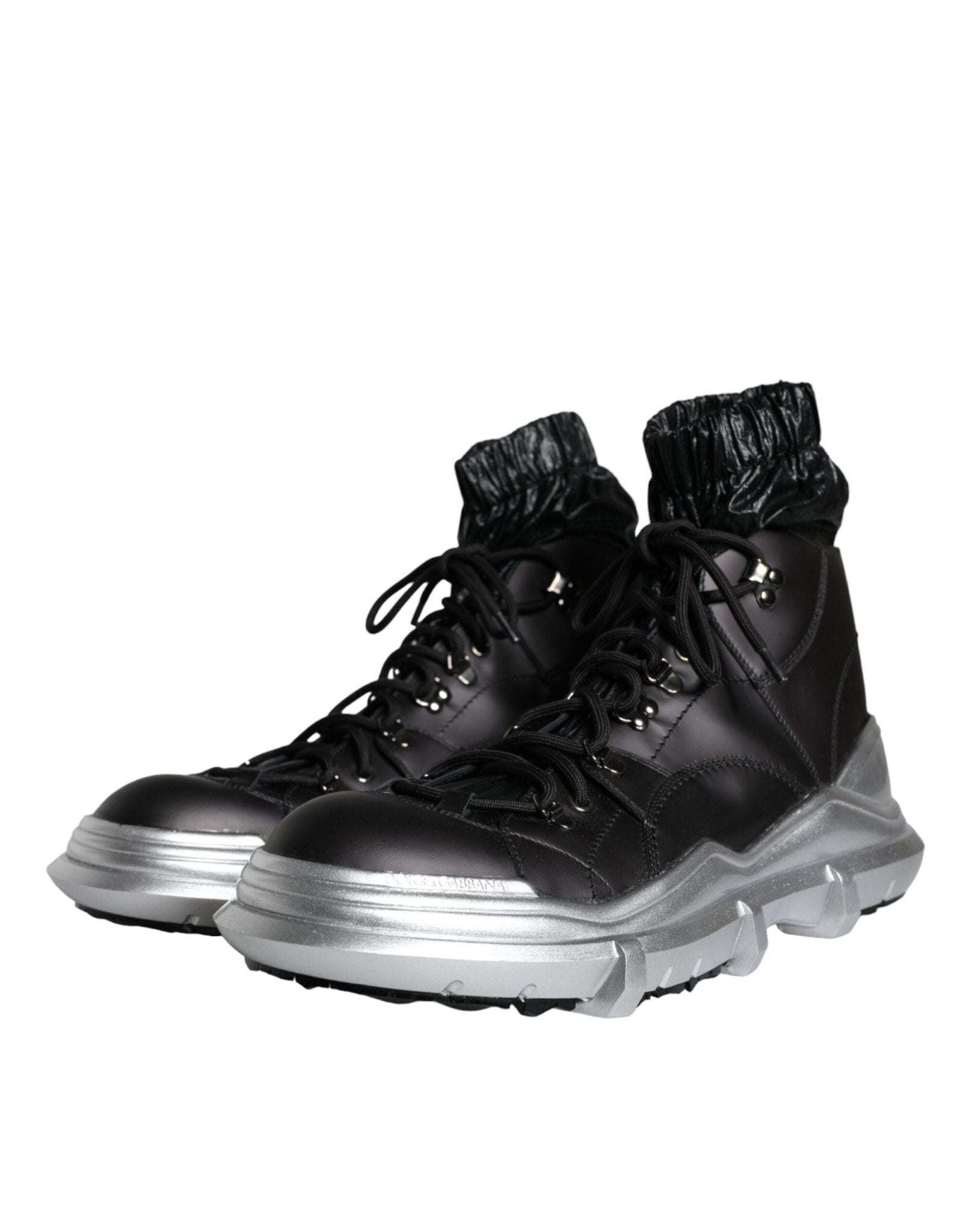 Dolce & Gabbana Black Nylon Galileo High Top Sneakers Shoes - SMARTMARTNZ