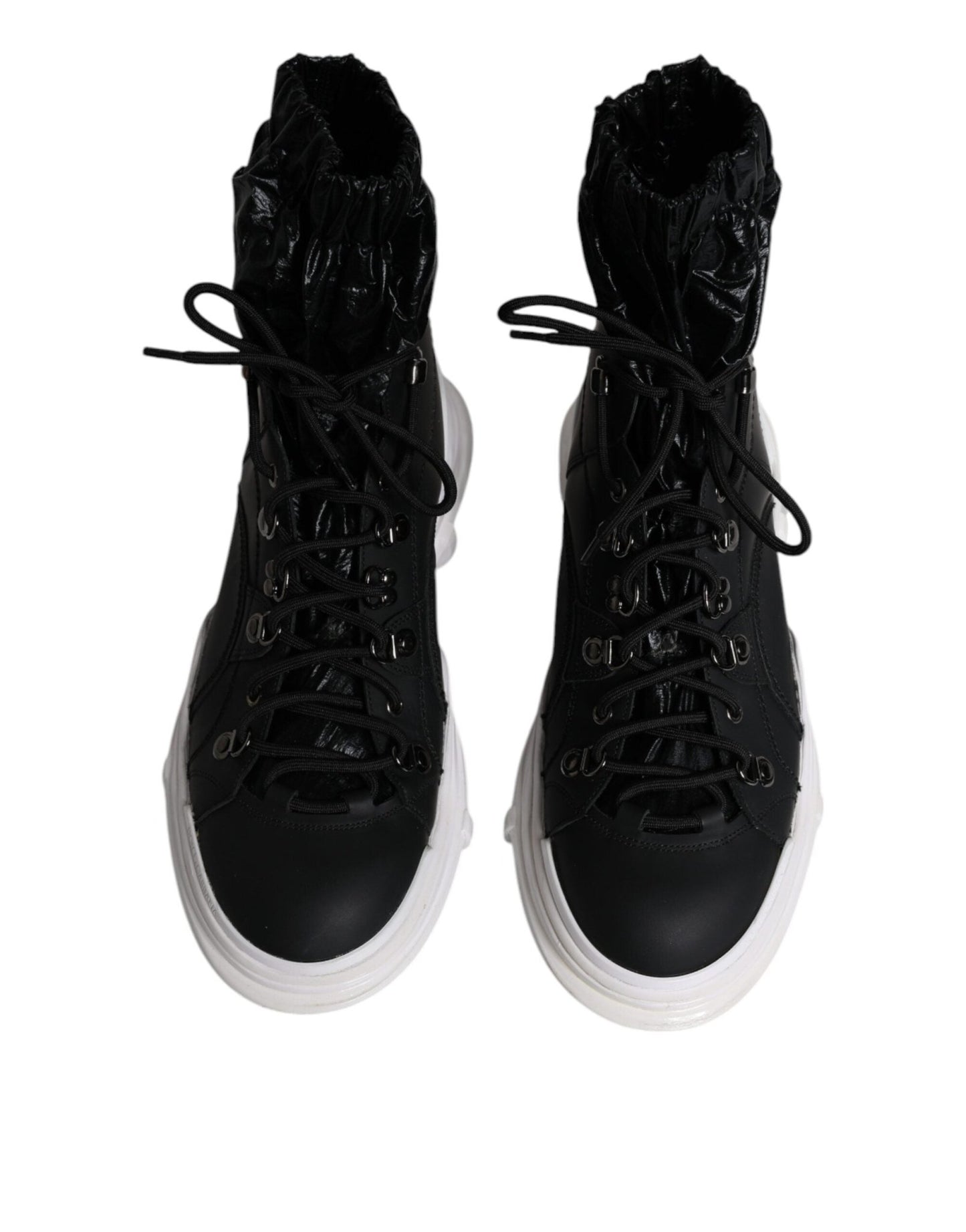 Dolce & Gabbana Black Nylon Galileo High Top Sneakers Shoes - SMARTMARTNZ