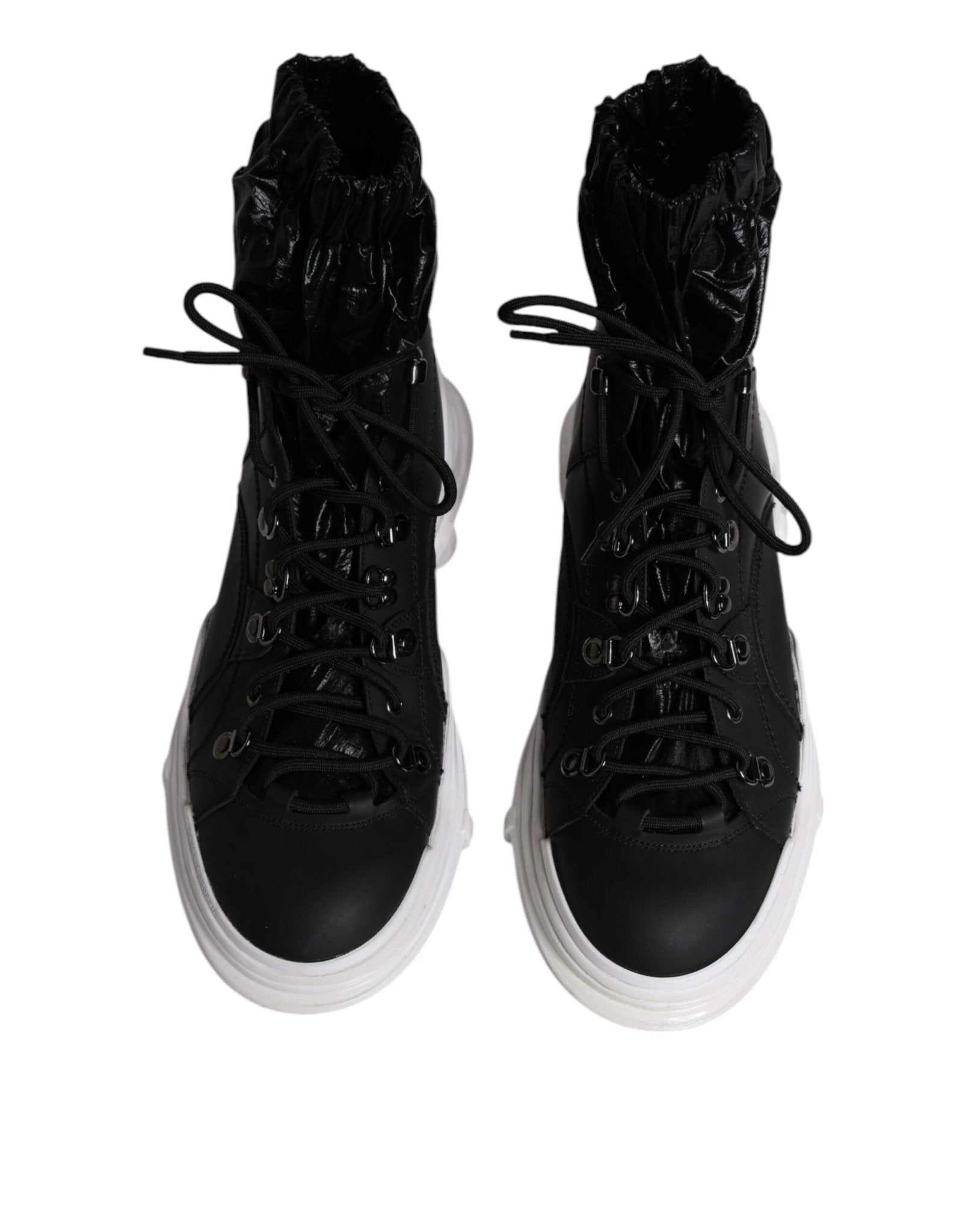 Dolce & Gabbana Black Nylon Galileo High Top Sneakers Shoes - SMARTMARTNZ