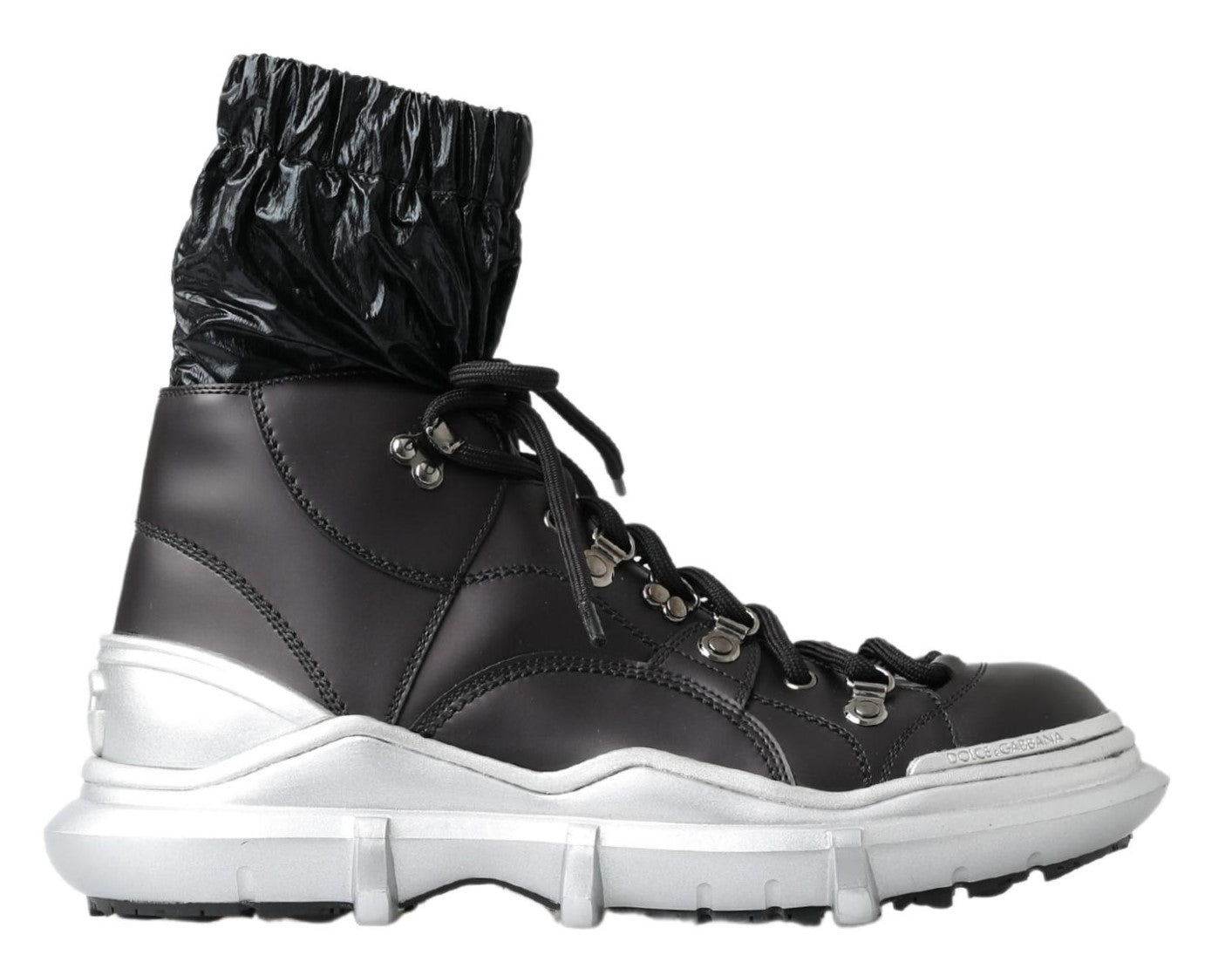 Dolce & Gabbana Black Nylon Galileo High Top Sneakers Shoes - SMARTMARTNZ
