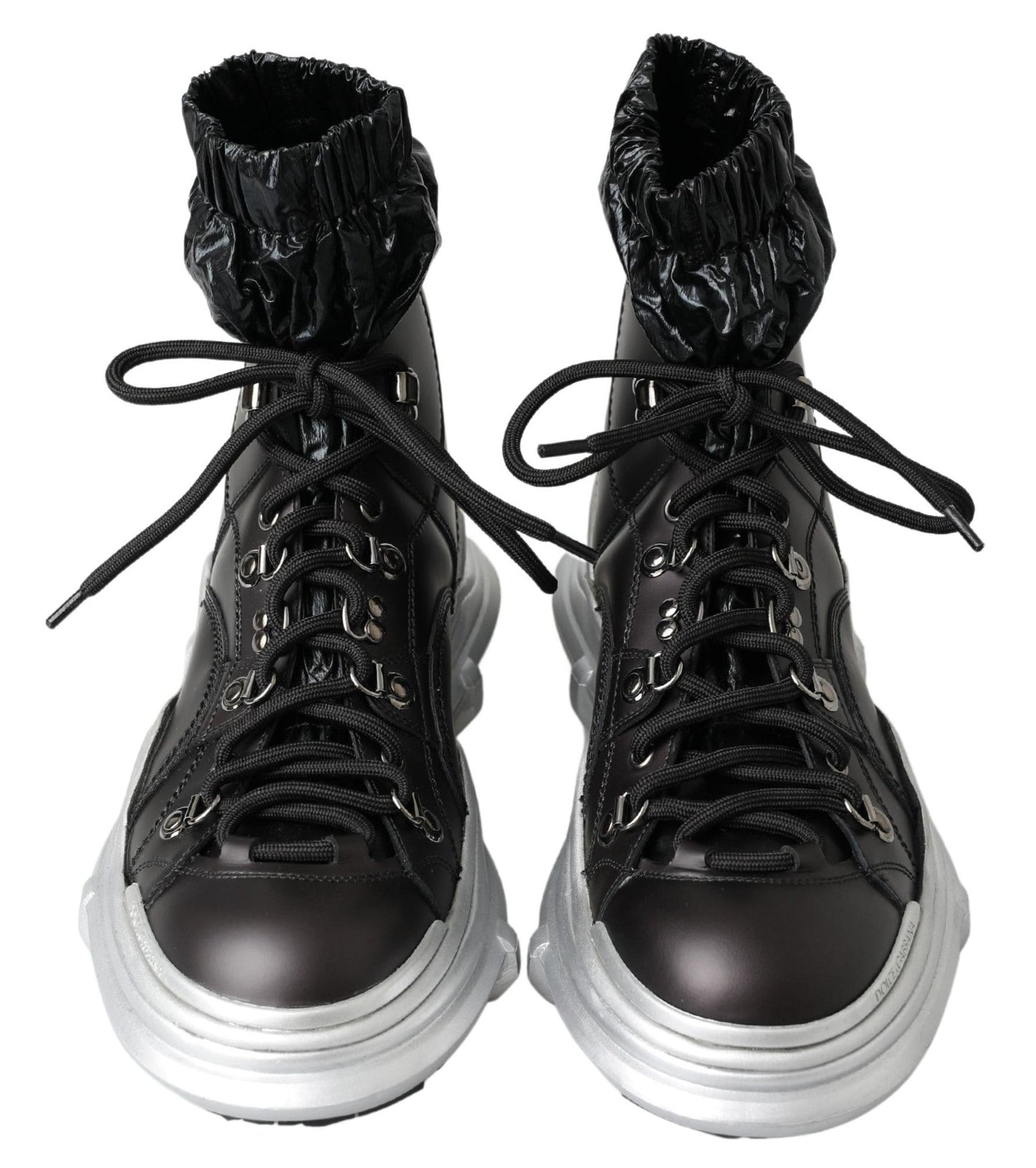 Dolce & Gabbana Black Nylon Galileo High Top Sneakers Shoes - SMARTMARTNZ