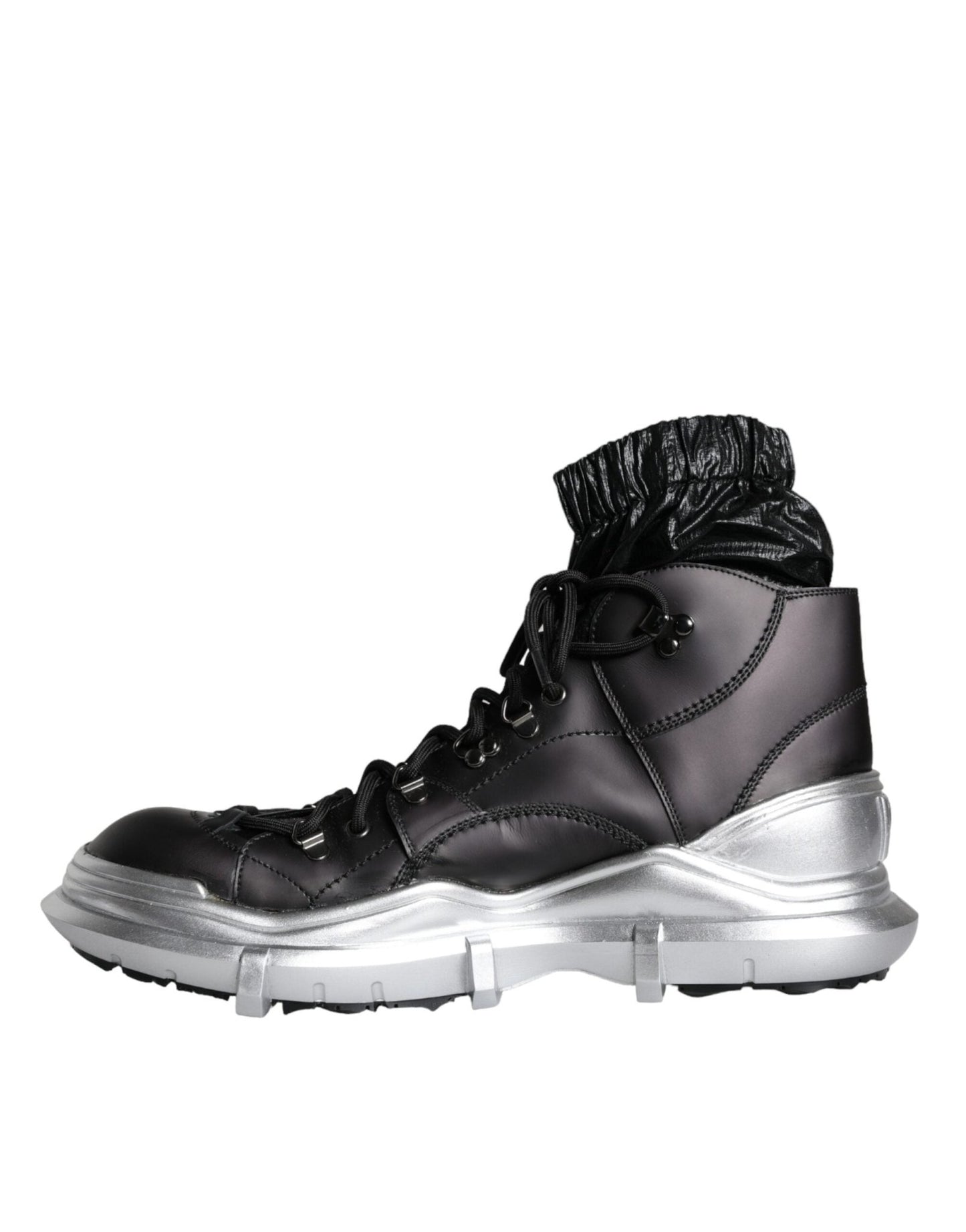 Dolce & Gabbana Black Nylon Galileo High Top Sneakers Shoes - SMARTMARTNZ
