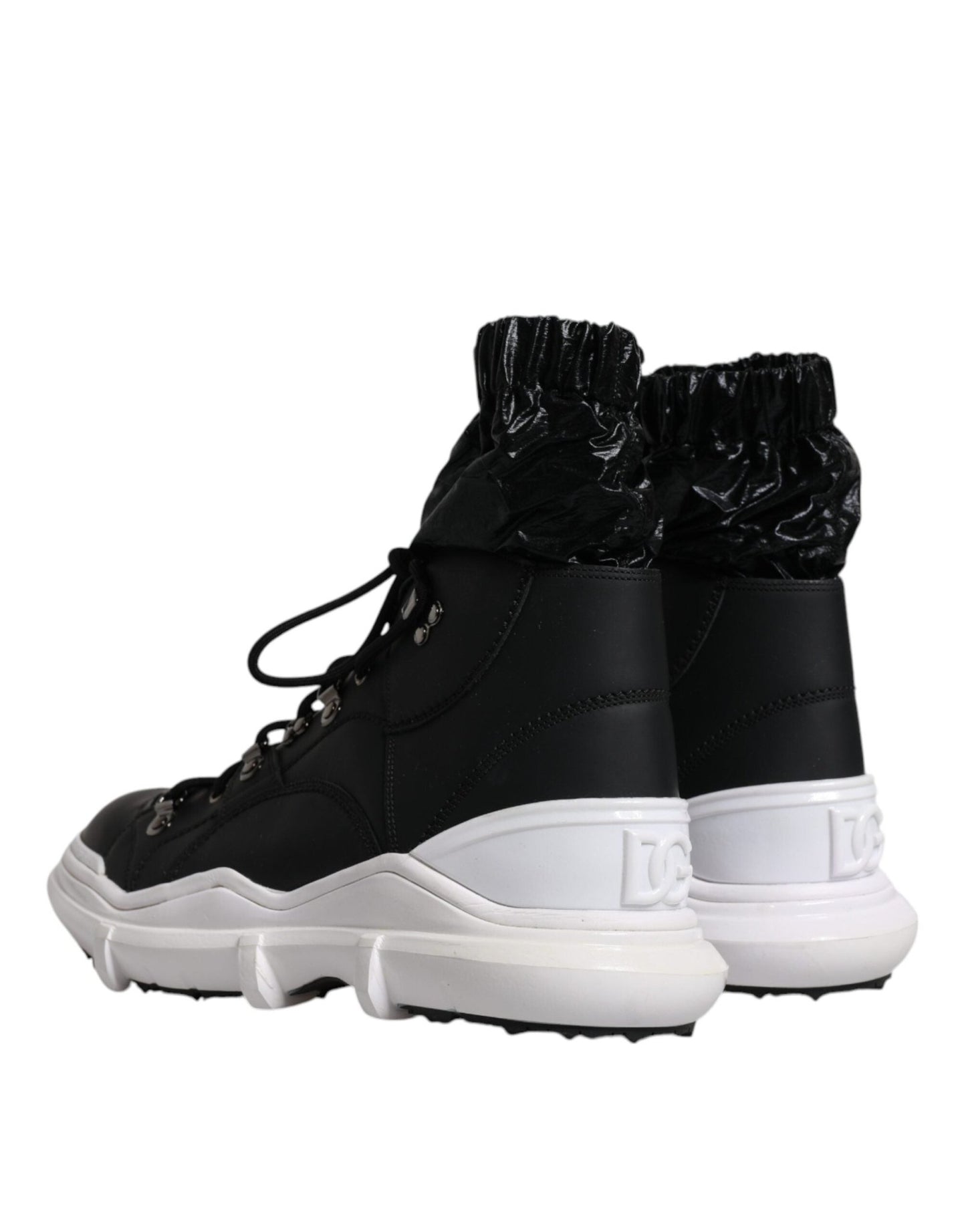 Dolce & Gabbana Black Nylon Galileo High Top Sneakers Shoes - SMARTMARTNZ