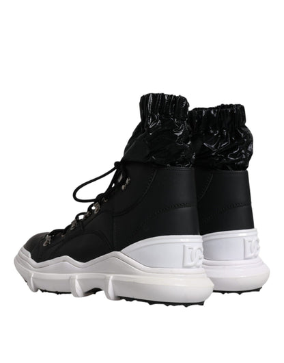 Dolce & Gabbana Black Nylon Galileo High Top Sneakers Shoes - SMARTMARTNZ