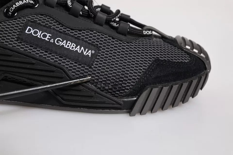 Dolce & Gabbana Black Nylon NS1 Low Top Men Sneakers Shoes - SMARTMARTNZ