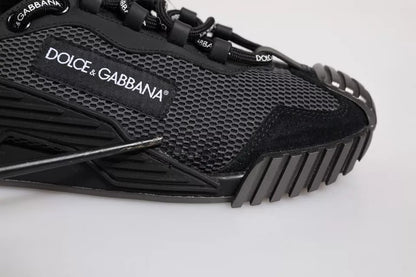 Dolce & Gabbana Black Nylon NS1 Low Top Men Sneakers Shoes - SMARTMARTNZ