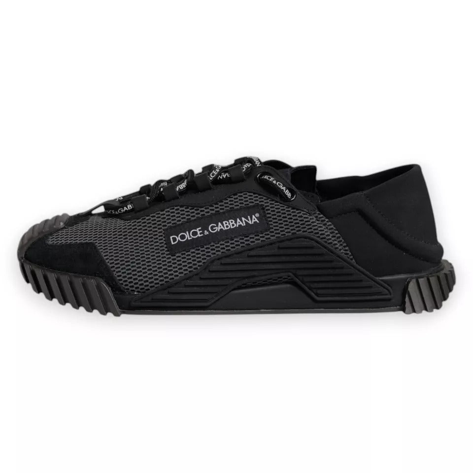 Dolce & Gabbana Black Nylon NS1 Low Top Men Sneakers Shoes - SMARTMARTNZ
