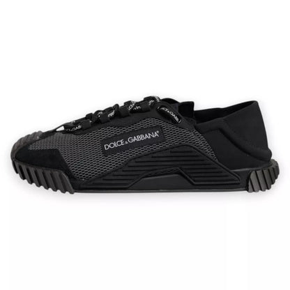 Dolce & Gabbana Black Nylon NS1 Low Top Men Sneakers Shoes - SMARTMARTNZ