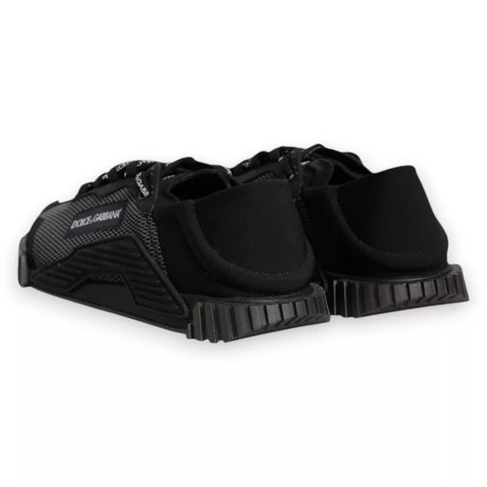 Dolce & Gabbana Black Nylon NS1 Low Top Men Sneakers Shoes - SMARTMARTNZ