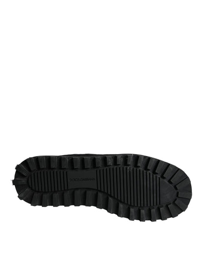Dolce & Gabbana Black Nylon Padded Mid Calf Men Boots Shoes - SMARTMARTNZ