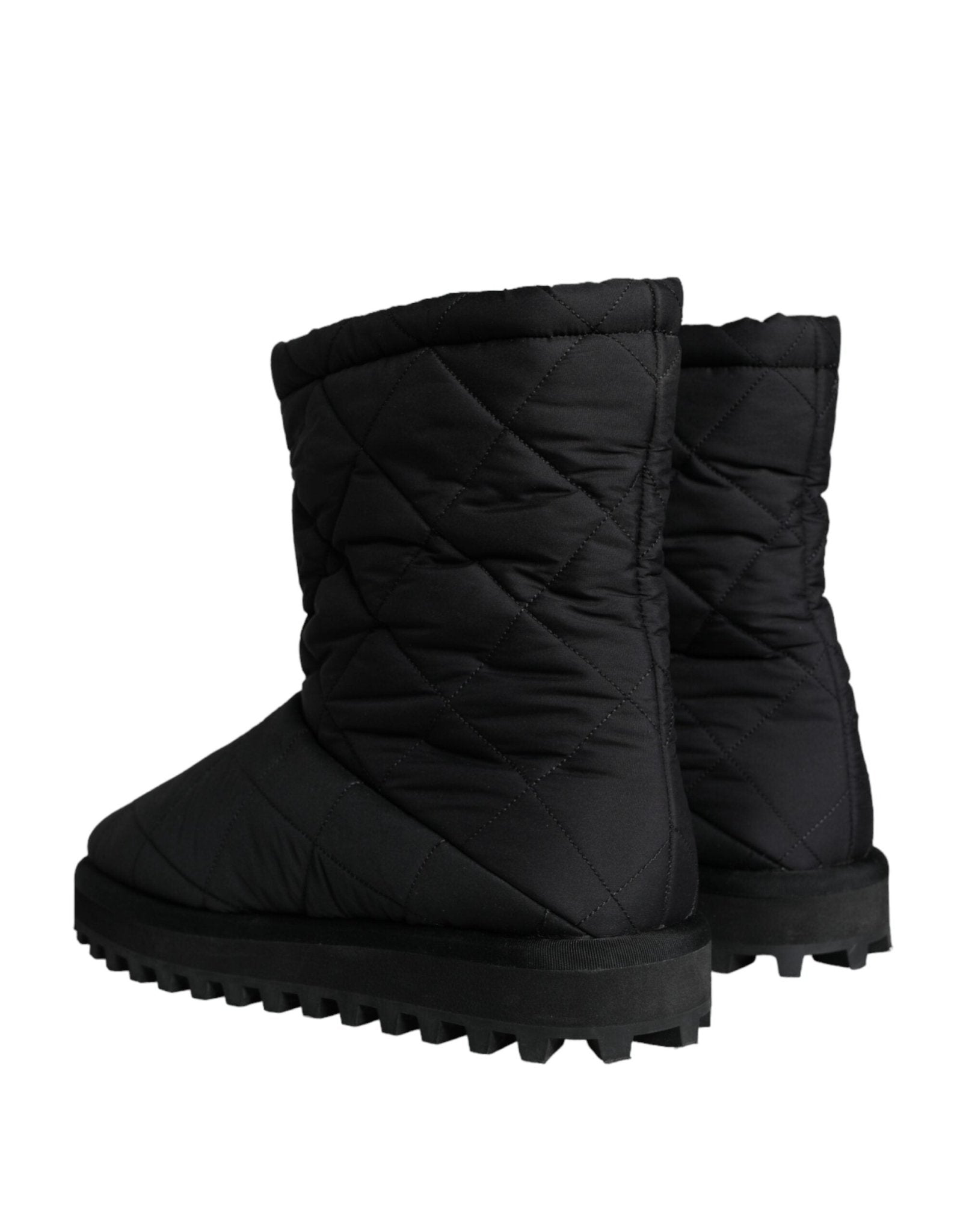 Dolce & Gabbana Black Nylon Padded Mid Calf Men Boots Shoes - SMARTMARTNZ