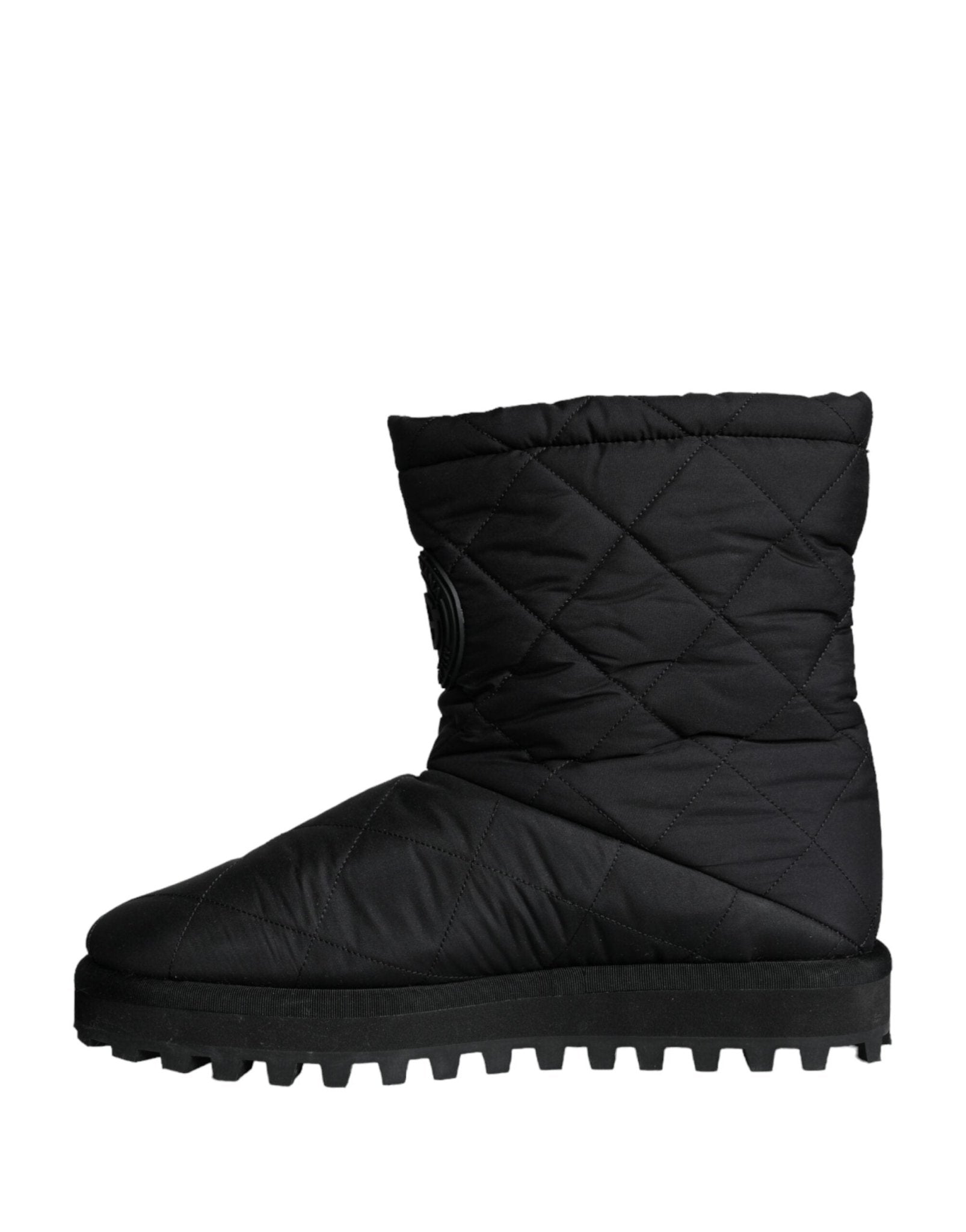 Dolce & Gabbana Black Nylon Padded Mid Calf Men Boots Shoes - SMARTMARTNZ