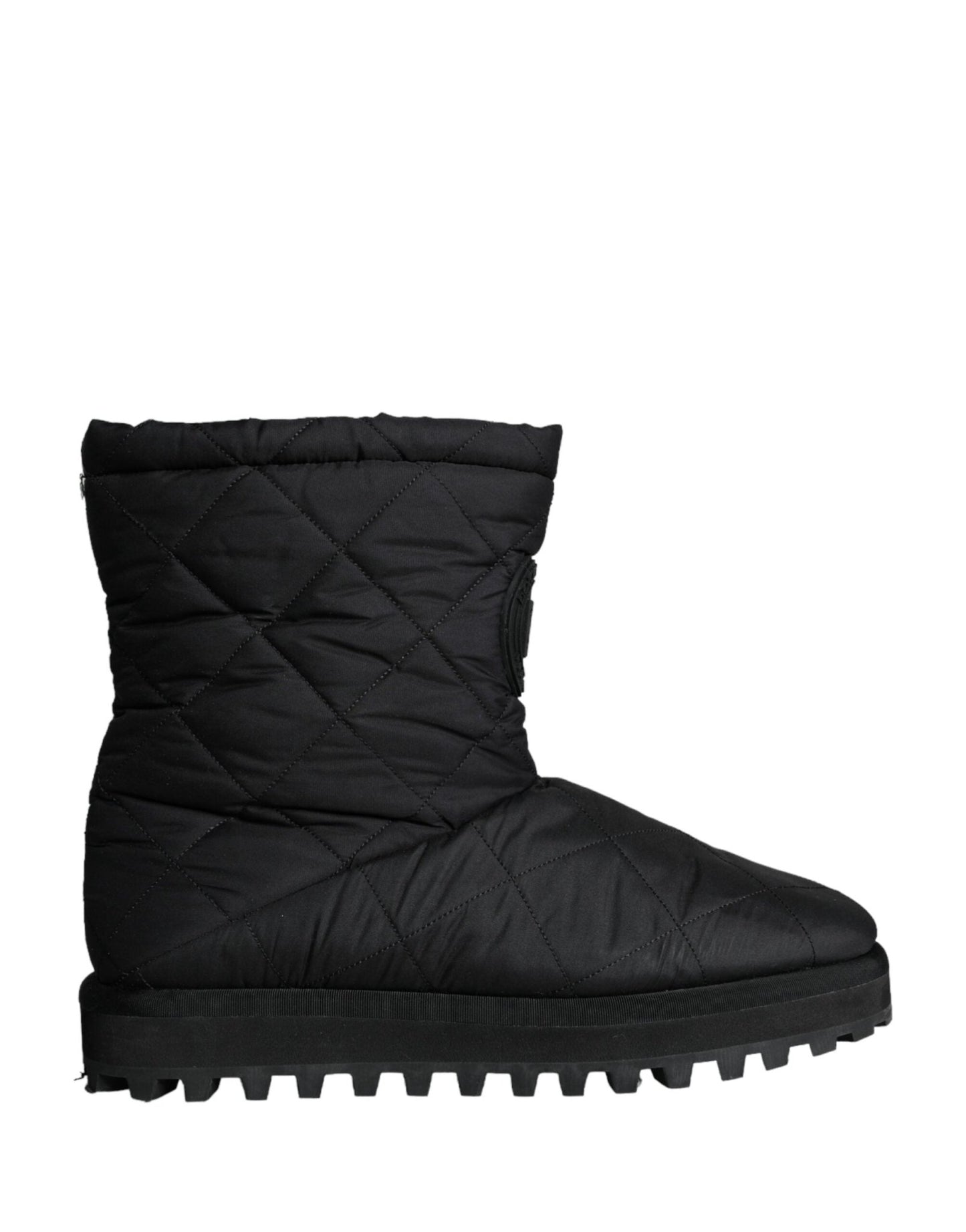 Dolce & Gabbana Black Nylon Padded Mid Calf Men Boots Shoes - SMARTMARTNZ