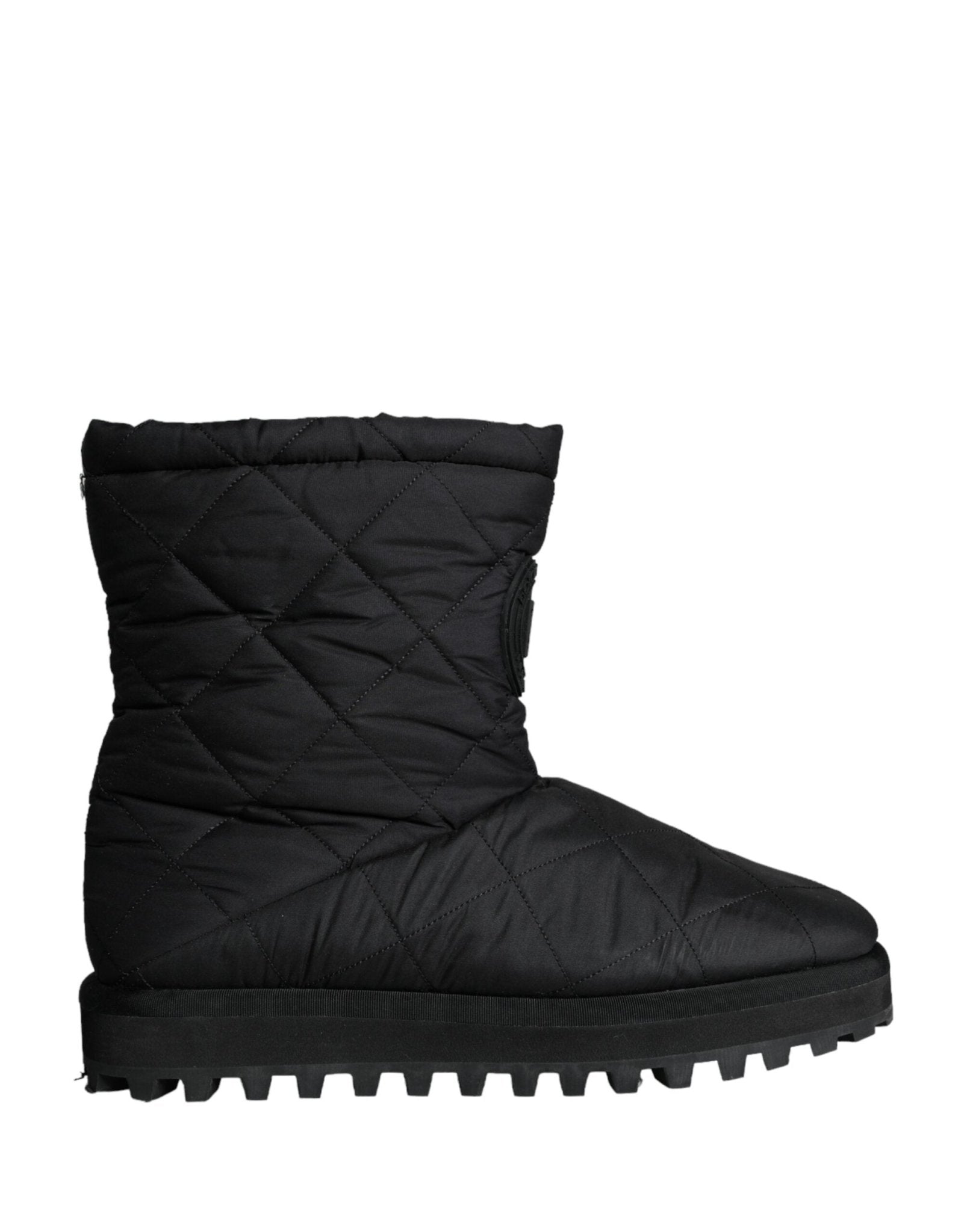 Dolce & Gabbana Black Nylon Padded Mid Calf Men Boots Shoes - SMARTMARTNZ