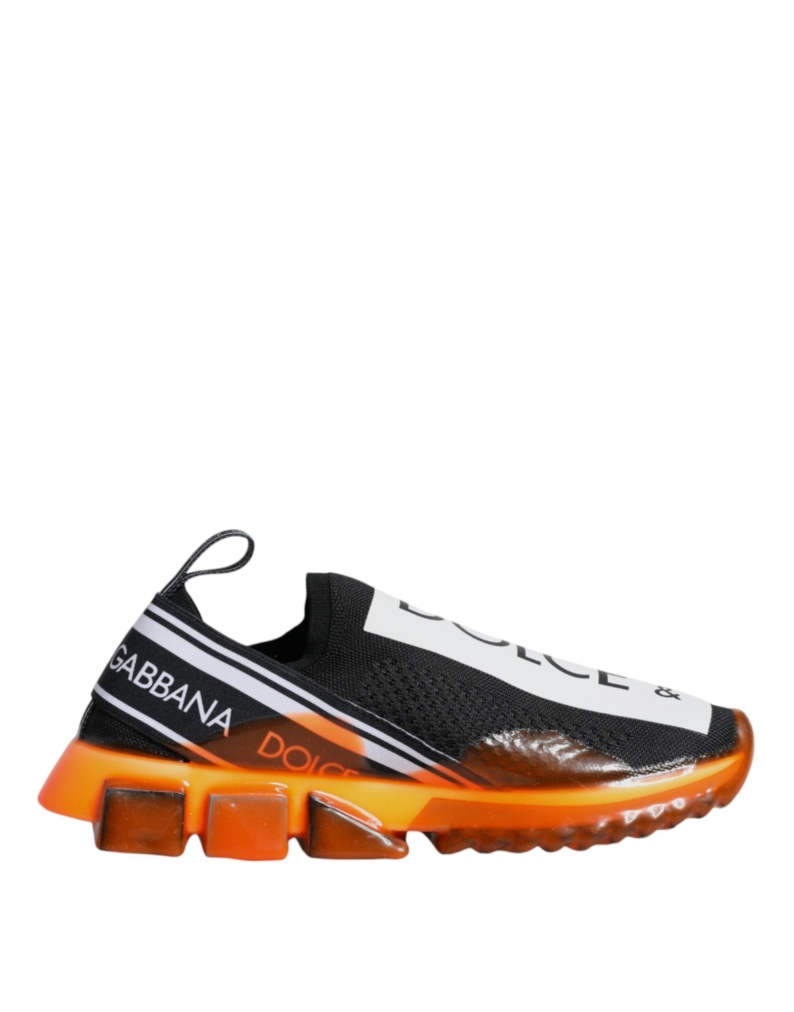 Dolce & Gabbana Black Orange Sorrento Slip On Sneakers Shoes - SMARTMARTNZ