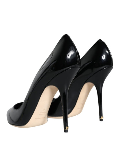 Dolce & Gabbana Black Patent Leather Bellucci Pumps Heels Shoes - SMARTMARTNZ