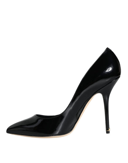 Dolce & Gabbana Black Patent Leather Bellucci Pumps Heels Shoes - SMARTMARTNZ