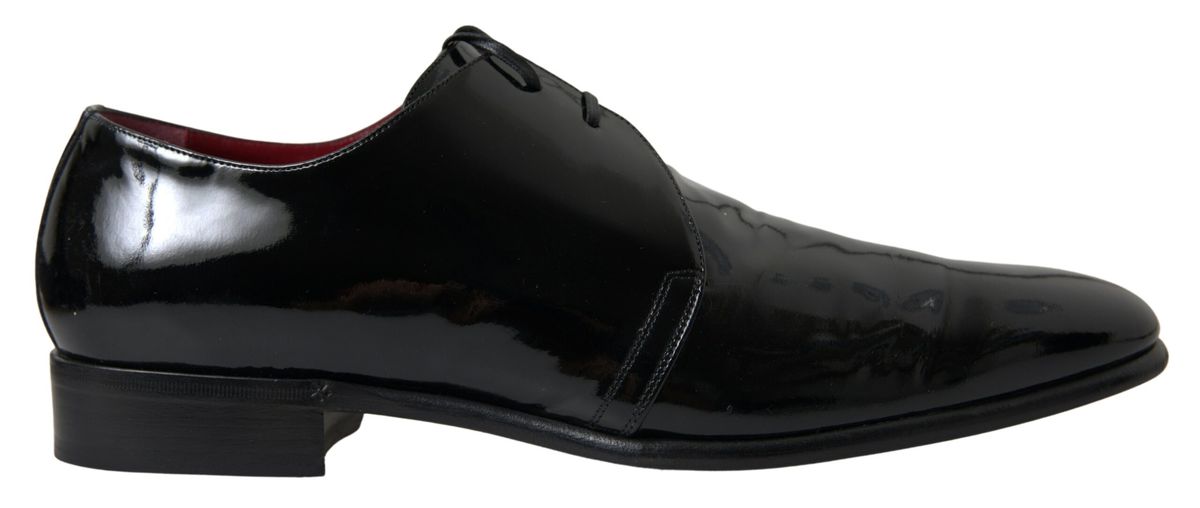 Dolce & Gabbana Black Patent Leather Formal Shoes - SMARTMARTNZ