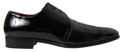 Dolce & Gabbana Black Patent Leather Formal Shoes - SMARTMARTNZ