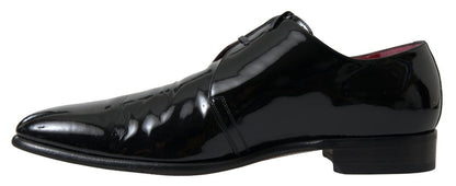 Dolce & Gabbana Black Patent Leather Formal Shoes - SMARTMARTNZ