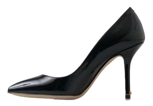 Dolce & Gabbana Black Patent Leather High Heels Pumps Shoes - SMARTMARTNZ