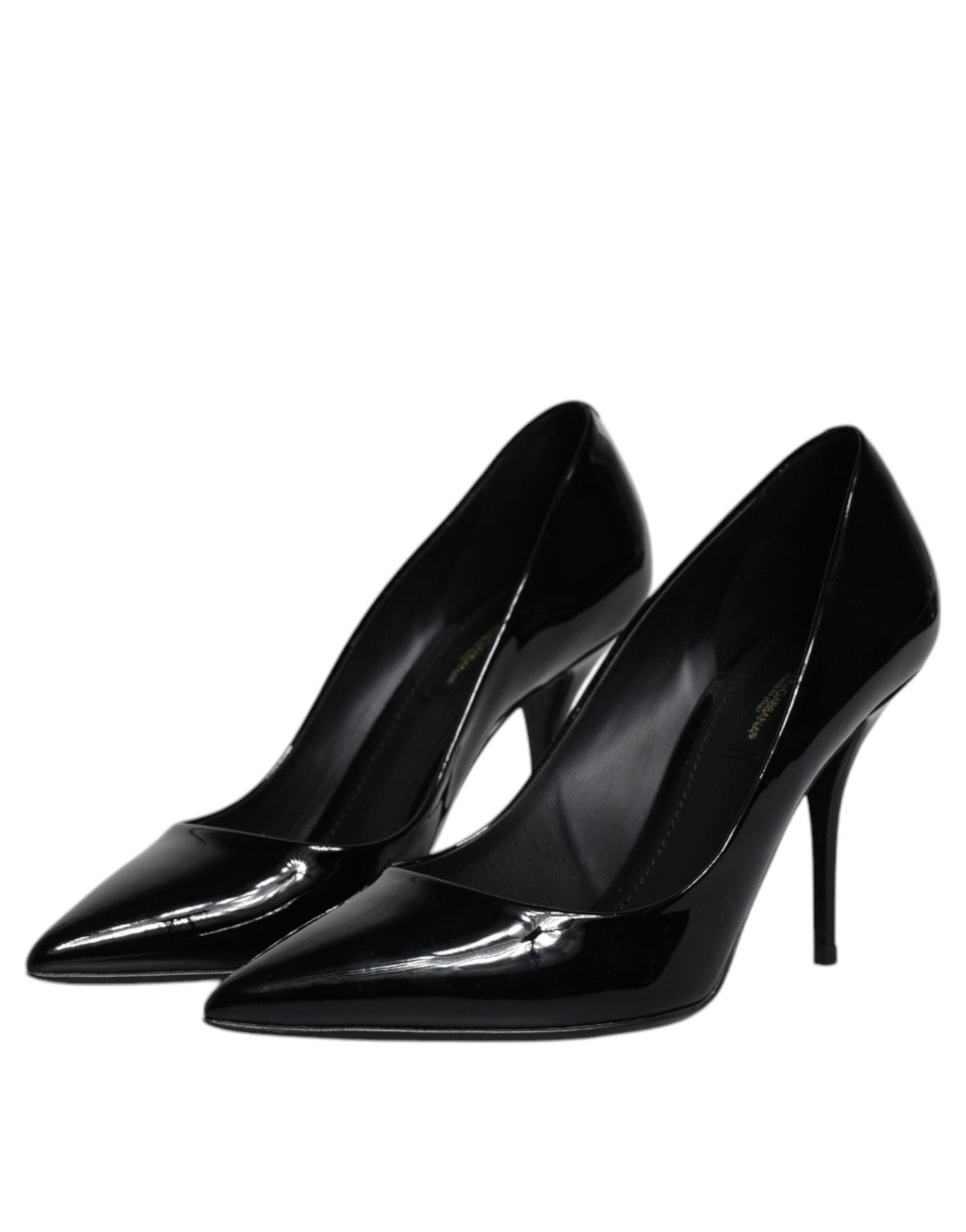 Dolce & Gabbana Black Patent Leather High Heels Pumps Shoes - SMARTMARTNZ