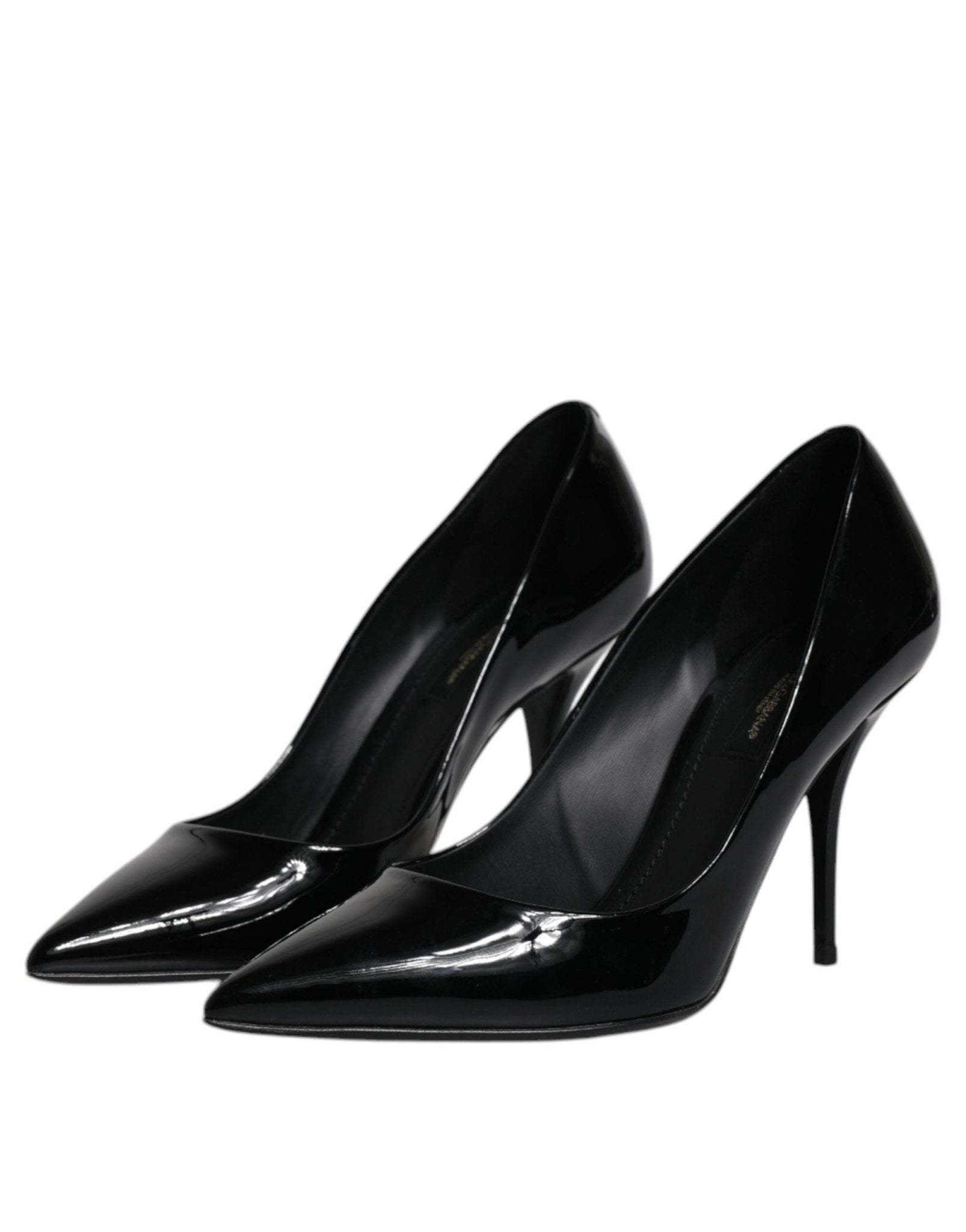 Dolce & Gabbana Black Patent Leather High Heels Pumps Shoes - SMARTMARTNZ