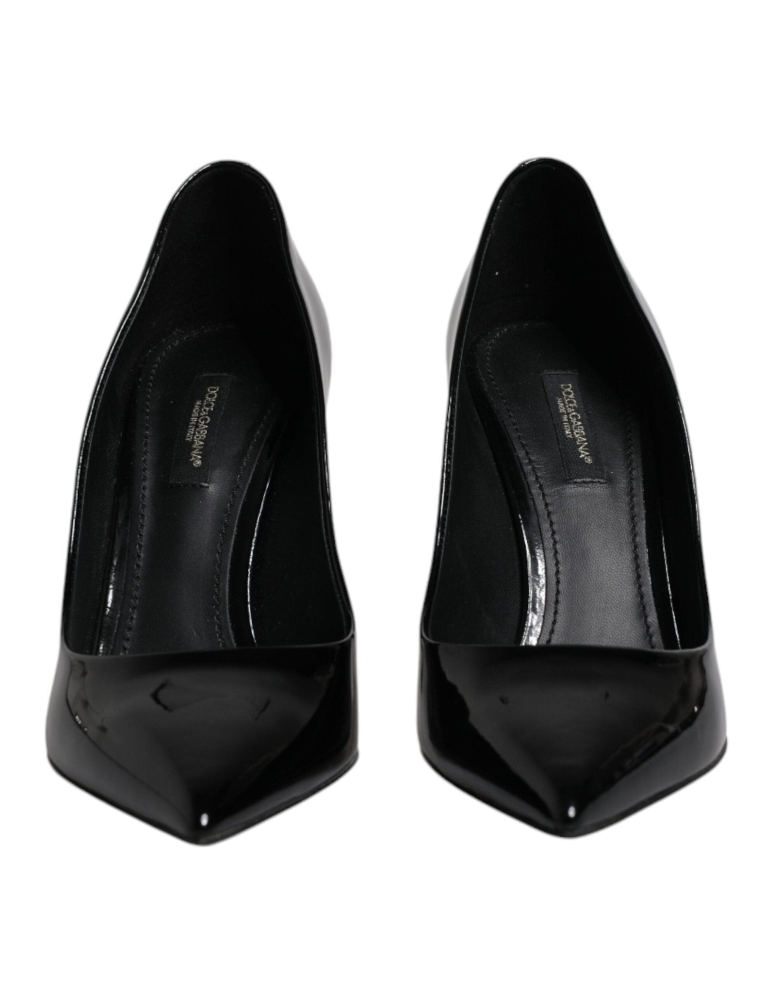 Dolce & Gabbana Black Patent Leather High Heels Pumps Shoes - SMARTMARTNZ