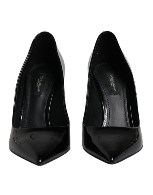 Dolce & Gabbana Black Patent Leather High Heels Pumps Shoes - SMARTMARTNZ