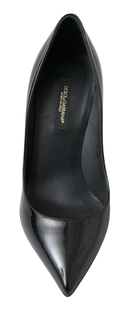 Dolce & Gabbana Black Patent Leather High Heels Pumps Shoes - SMARTMARTNZ