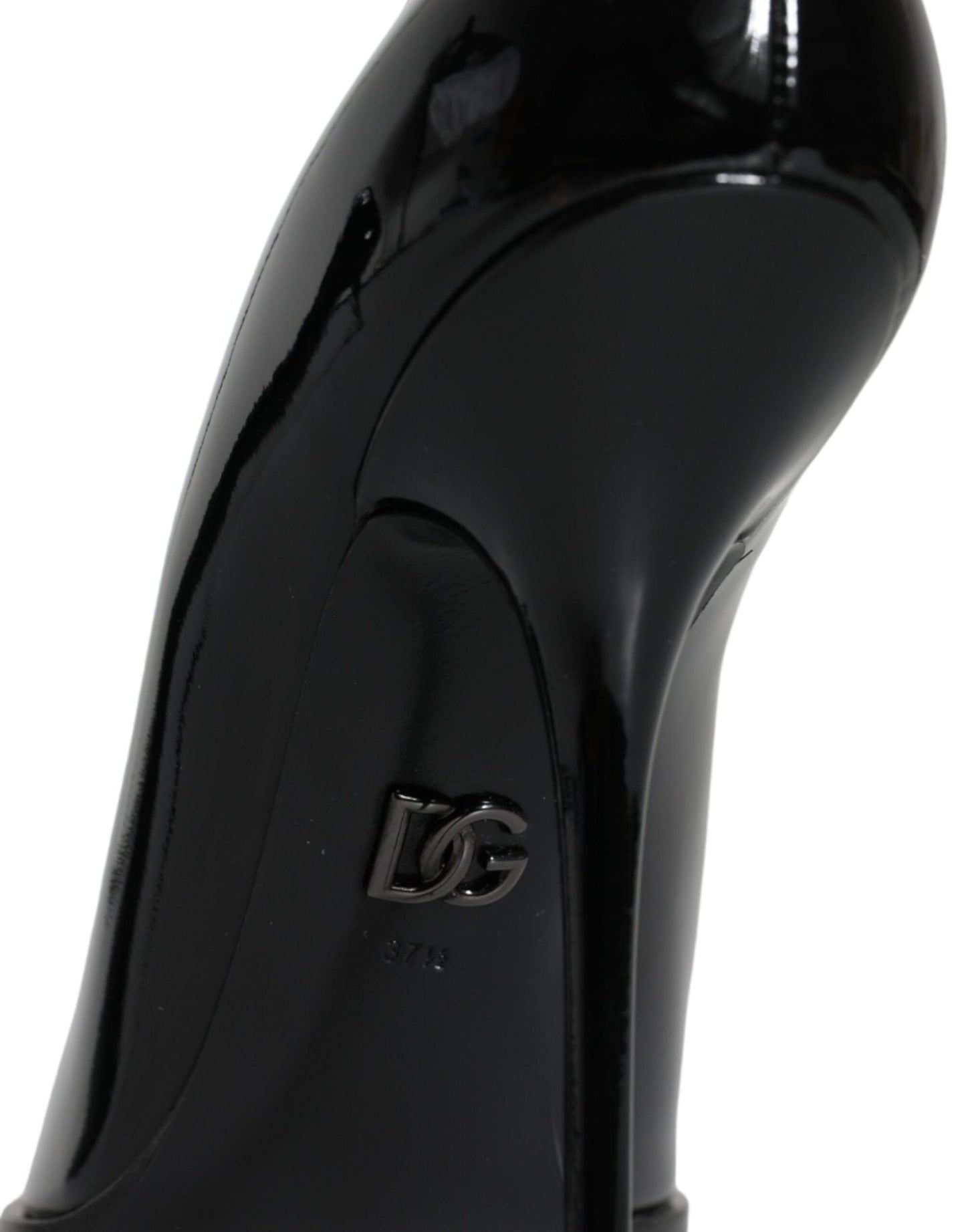 Dolce & Gabbana Black Patent Leather High Heels Pumps Shoes - SMARTMARTNZ