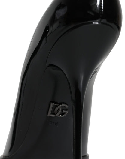 Dolce & Gabbana Black Patent Leather High Heels Pumps Shoes - SMARTMARTNZ