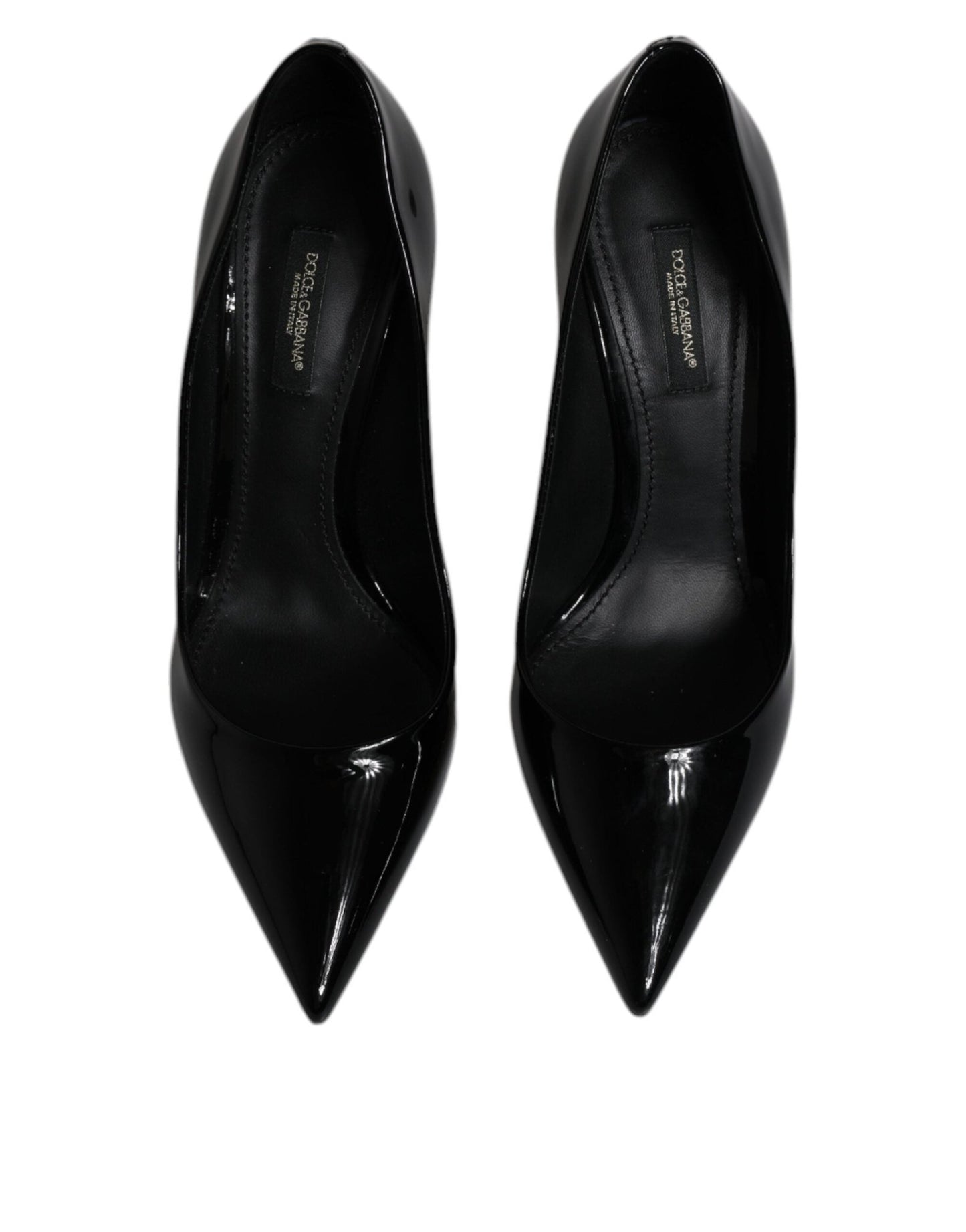 Dolce & Gabbana Black Patent Leather High Heels Pumps Shoes - SMARTMARTNZ