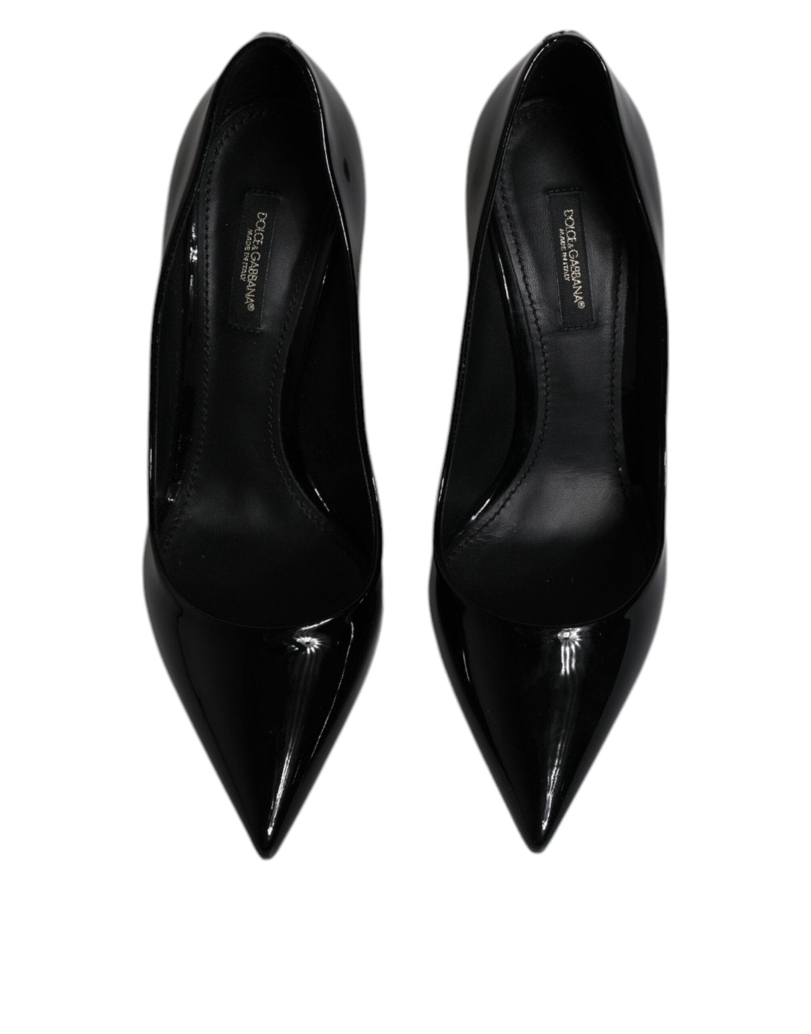Dolce & Gabbana Black Patent Leather High Heels Pumps Shoes - SMARTMARTNZ