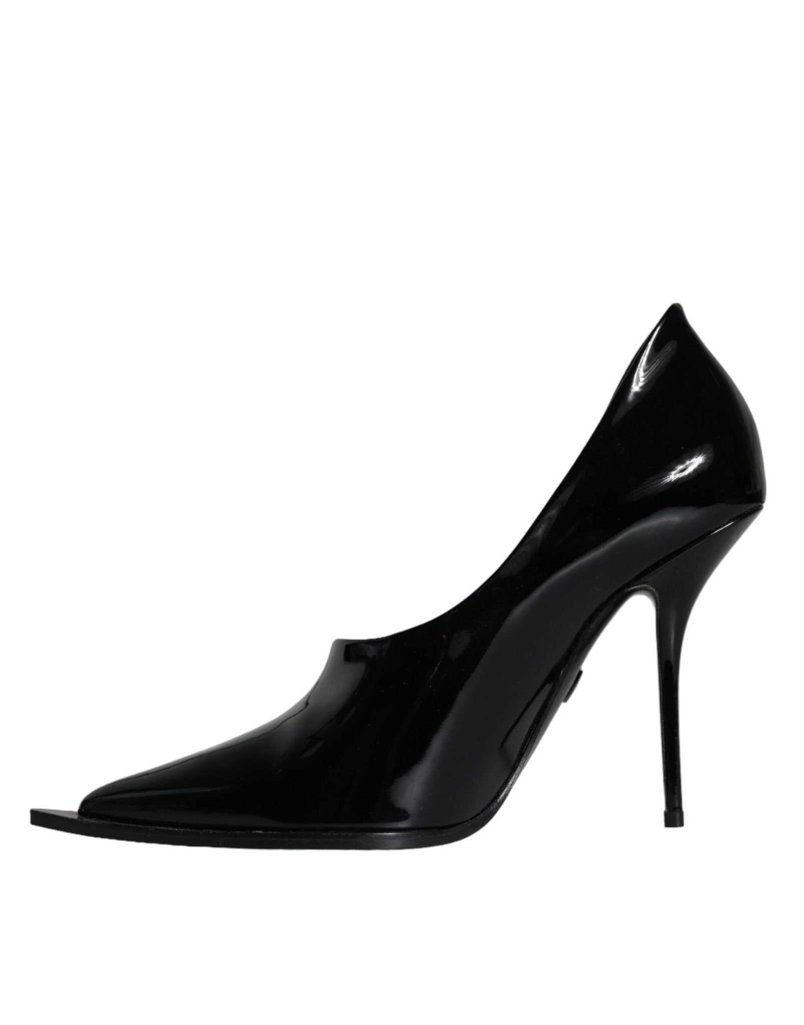 Dolce & Gabbana Black Patent Leather High Heels Pumps Shoes - SMARTMARTNZ