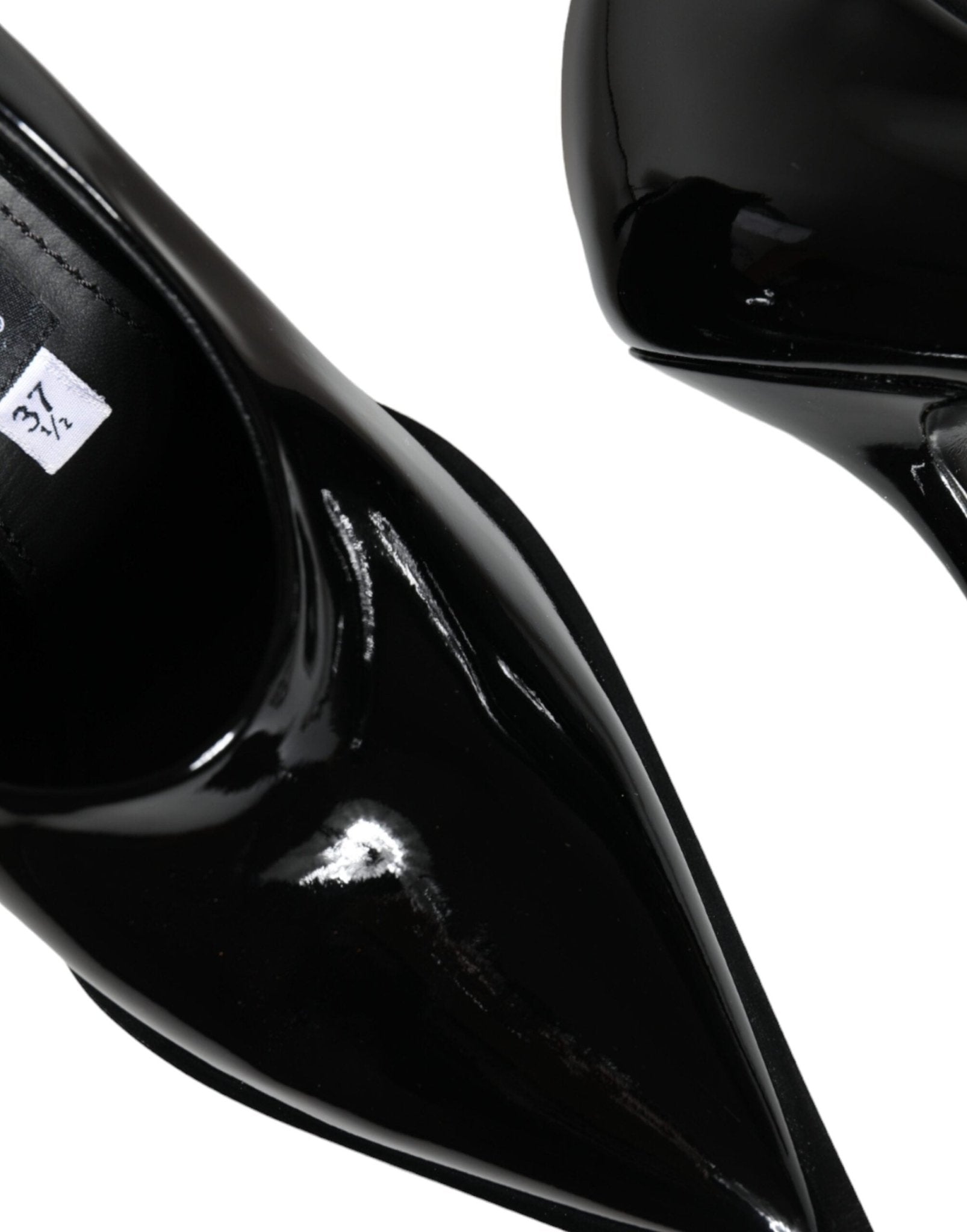 Dolce & Gabbana Black Patent Leather High Heels Pumps Shoes - SMARTMARTNZ